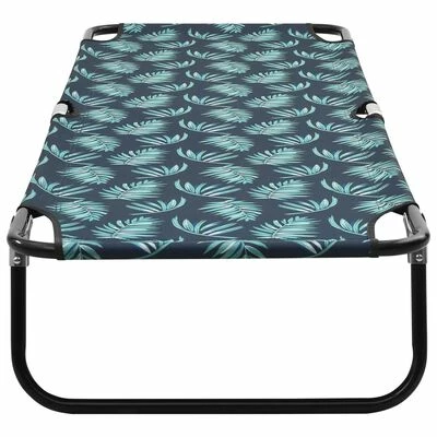VidaXL Chaise longue pliable Acier Motif de feuilles 5 VidaXL Chaise longue pliable Acier Motif de feuilles – Image 3