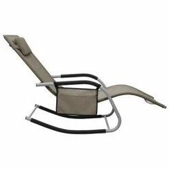 VidaXL Chaise longue Textilène Taupe et gris 10 VidaXL Chaise longue Textilène Taupe et gris -Bains de soleil Soldes image 3 310507