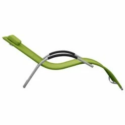 VidaXL Chaise longue Textilène Vert et gris 10 VidaXL Chaise longue Textilène Vert et gris -Bains de soleil Soldes image 3 310516