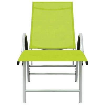 VidaXL Chaise longue Textilène et aluminium Vert 5 VidaXL Chaise longue Textilène et aluminium Vert – Image 3