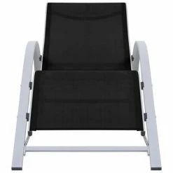 VidaXL Chaises longues 2 pcs avec table Aluminium Noir 9 VidaXL Chaises longues 2 pcs avec table Aluminium Noir -Bains de soleil Soldes image 3 310534