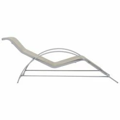 VidaXL Chaise longue Textilène et aluminium Crème -Bains de soleil Soldes image 3 310535