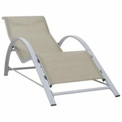 VidaXL Chaises longues 2 pcs avec table Aluminium Crème 10 VidaXL Chaises longues 2 pcs avec table Aluminium Crème -Bains de soleil Soldes image 3 310536