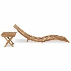 VidaXL Chaise longue pliable avec table Bois de teck solide 10 VidaXL Chaise longue pliable avec table Bois de teck solide -Bains de soleil Soldes image 3 310666