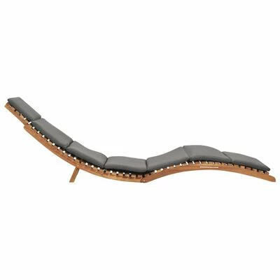 VidaXL Chaise longue pliable avec coussin gris foncé Bois de teck 5 VidaXL Chaise longue pliable avec coussin gris foncé Bois de teck – Image 3