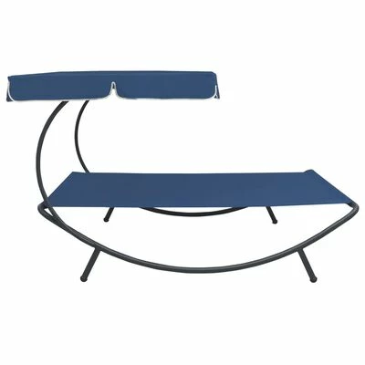 VidaXL Lit de repos d'extérieur avec auvent Bleu 5 VidaXL Lit de repos d'extérieur avec auvent Bleu – Image 3