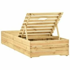 VidaXL Chaise longue Bois de pin imprégné de vert 10 VidaXL Chaise longue Bois de pin imprégné de vert -Bains de soleil Soldes image 3 315400