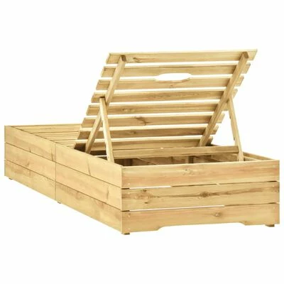 VidaXL Chaise longue Bois de pin imprégné de vert 5 VidaXL Chaise longue Bois de pin imprégné de vert – Image 3