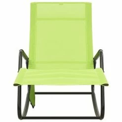 VidaXL Chaise longue Acier et textilène Vert 10 VidaXL Chaise longue Acier et textilène Vert -Bains de soleil Soldes image 3 317594