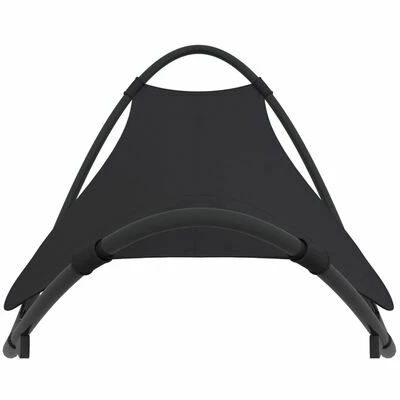 VidaXL Chaise longue à bascule avec roues Acier et textilène Noir 5 VidaXL Chaise longue à bascule avec roues Acier et textilène Noir – Image 3