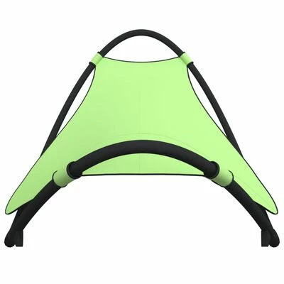 VidaXL Chaise longue à bascule avec roues Acier et textilène Vert 5 VidaXL Chaise longue à bascule avec roues Acier et textilène Vert – Image 3