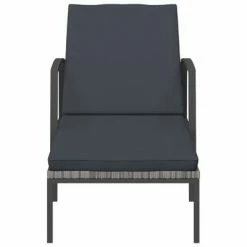 VidaXL Chaise longue de jardin avec coussin Résine tressée Gris 10 VidaXL Chaise longue de jardin avec coussin Résine tressée Gris -Bains de soleil Soldes image 3 317636