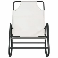 VidaXL Chaise longue à bascule Crème Acier et textilène 10 VidaXL Chaise longue à bascule Crème Acier et textilène -Bains de soleil Soldes image 3 318126
