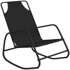 VidaXL Chaises longues à bascule 2 pcs Noir Acier et textilène 10 VidaXL Chaises longues à bascule 2 pcs Noir Acier et textilène -Bains de soleil Soldes image 3 318140