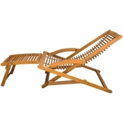 VidaXL Chaise de terrasse avec repose-pied Bois d'acacia solide 10 VidaXL Chaise de terrasse avec repose-pied Bois d'acacia solide -Bains de soleil Soldes image 3 41806