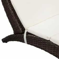 VidaXL Chaise longue pliable avec coussin Résine tressée Marron 10 VidaXL Chaise longue pliable avec coussin Résine tressée Marron -Bains de soleil Soldes image 3 41808