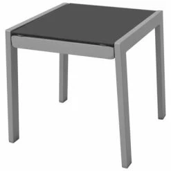 VidaXL Chaises longues avec table Aluminium Noir 10 VidaXL Chaises longues avec table Aluminium Noir -Bains de soleil Soldes image 3 42160