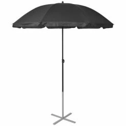 VidaXL Chaises longues et parasol Aluminium Noir -Bains de soleil Soldes image 3 42161