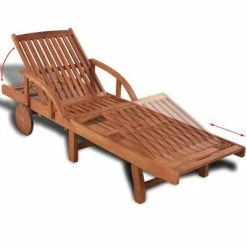 VidaXL Chaise longue Bois d'acacia solide -Bains de soleil Soldes image 3 42592