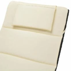 VidaXL Chaise longue pliable avec coussin Résine tressée Noir -Bains de soleil Soldes image 3 42858
