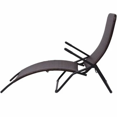 VidaXL Chaise longue pliable Rotin synthétique Marron 5 VidaXL Chaise longue pliable Rotin synthétique Marron – Image 3
