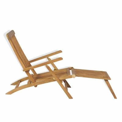 VidaXL Chaise de terrasse avec repose-pied Bois de teck solide 5 VidaXL Chaise de terrasse avec repose-pied Bois de teck solide – Image 3