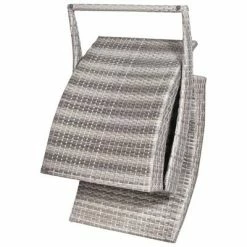 VidaXL Chaise longue pliable avec coussin Résine tressée Gris 9 VidaXL Chaise longue pliable avec coussin Résine tressée Gris -Bains de soleil Soldes image 3 44133