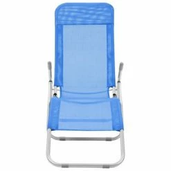VidaXL Chaises longues pliables 2 pcs Textilène Bleu -Bains de soleil Soldes image 3 44337
