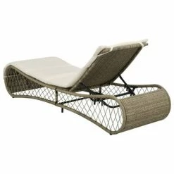 VidaXL Chaise longue avec coussin Résine tressée Gris 10 VidaXL Chaise longue avec coussin Résine tressée Gris -Bains de soleil Soldes image 3 44700