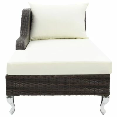 VidaXL Chaise longue avec coussin Résine tressée Marron 5 VidaXL Chaise longue avec coussin Résine tressée Marron – Image 3