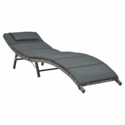 VidaXL Ensemble de chaises longues pliables 3 pcs Résine tressée Gris -Bains de soleil Soldes image 3 44815
