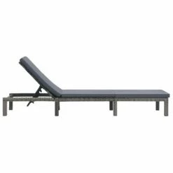 VidaXL Chaise longue avec coussin Résine tressée Anthracite 10 VidaXL Chaise longue avec coussin Résine tressée Anthracite -Bains de soleil Soldes image 3 47752