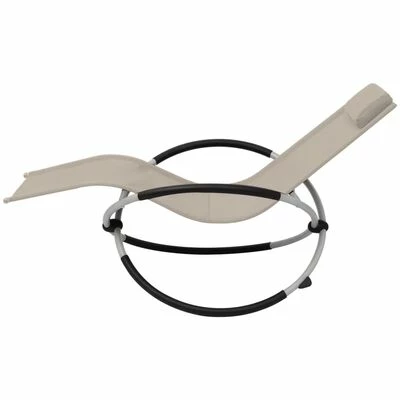 VidaXL Chaise longue géométrique d'extérieur Acier Crème 5 VidaXL Chaise longue géométrique d'extérieur Acier Crème – Image 3