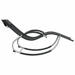 VidaXL Chaise longue avec oreiller Noir Textilène 9 VidaXL Chaise longue avec oreiller Noir Textilène -Bains de soleil Soldes image 3 47788