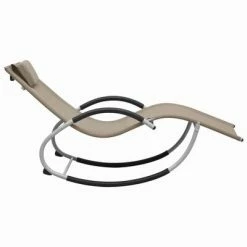 VidaXL Chaise longue avec oreiller Taupe Textilène 10 VidaXL Chaise longue avec oreiller Taupe Textilène -Bains de soleil Soldes image 3 47790