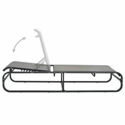 VidaXL Chaise longue Aluminium et textilène 10 VidaXL Chaise longue Aluminium et textilène -Bains de soleil Soldes image 3 47843