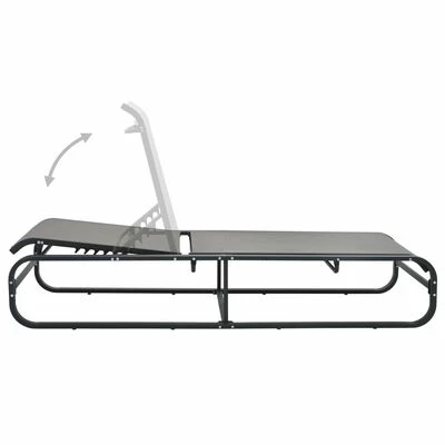 VidaXL Chaise longue Aluminium et textilène 5 VidaXL Chaise longue Aluminium et textilène – Image 3