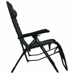VidaXL Chaise pliable de terrasse Noir Textilène 10 VidaXL Chaise pliable de terrasse Noir Textilène -Bains de soleil Soldes image 3 47899