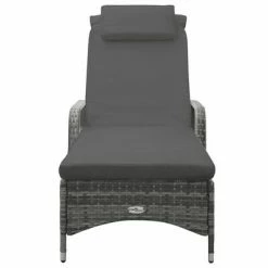 VidaXL Chaise longue avec roues Résine tressée Anthracite 10 VidaXL Chaise longue avec roues Résine tressée Anthracite -Bains de soleil Soldes image 3 49497