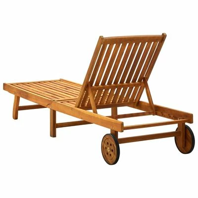 VidaXL Chaise longue de jardin avec coussin Bois d'acacia solide 6 VidaXL Chaise longue de jardin avec coussin Bois d'acacia solide – Image 4
