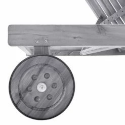 VidaXL Chaise longue de jardin avec coussin Gris Bois d'acacia solide 11 VidaXL Chaise longue de jardin avec coussin Gris Bois d'acacia solide -Bains de soleil Soldes image 4 3061364