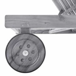 VidaXL Chaise longue de jardin avec coussin Gris Bois d'acacia solide 11 VidaXL Chaise longue de jardin avec coussin Gris Bois d'acacia solide -Bains de soleil Soldes image 4 3061370