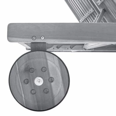 VidaXL Chaise longue de jardin 2 places avec coussin Gris Acacia 6 VidaXL Chaise longue de jardin 2 places avec coussin Gris Acacia – Image 4