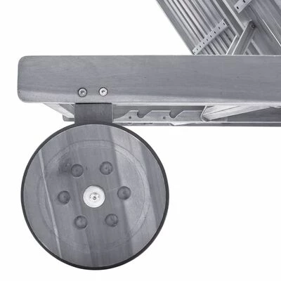 VidaXL Chaise longue de jardin 2 places avec coussin Gris Acacia 6 VidaXL Chaise longue de jardin 2 places avec coussin Gris Acacia – Image 4