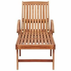 VidaXL Chaise longue avec coussin beige Bois de teck solide 11 VidaXL Chaise longue avec coussin beige Bois de teck solide -Bains de soleil Soldes image 4 3063009