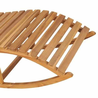 VidaXL Chaise longue à bascule avec coussin Bois de teck solide 6 VidaXL Chaise longue à bascule avec coussin Bois de teck solide – Image 4