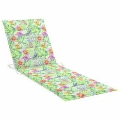 VidaXL Chaise longue double avec coussins motif feuilles Pin imprégné -Bains de soleil Soldes image 4 3065891