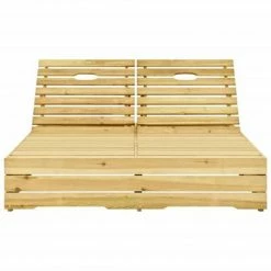 VidaXL Chaise longue double et coussins rouge Bois de pin imprégné 11 VidaXL Chaise longue double et coussins rouge Bois de pin imprégné -Bains de soleil Soldes image 4 3065975