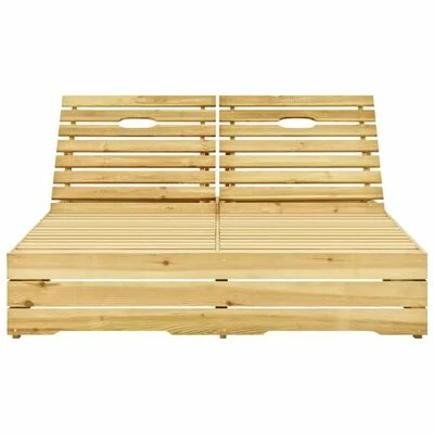 VidaXL Chaise longue double et coussins bordeaux Bois de pin imprégné 6 VidaXL Chaise longue double et coussins bordeaux Bois de pin imprégné – Image 4