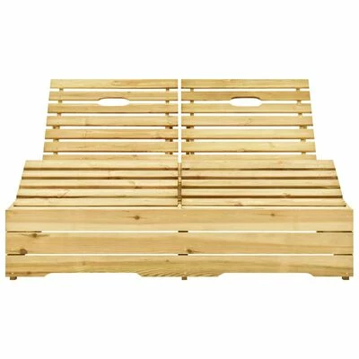 VidaXL Chaise longue double et coussins noir Bois de pin imprégné 6 VidaXL Chaise longue double et coussins noir Bois de pin imprégné – Image 4